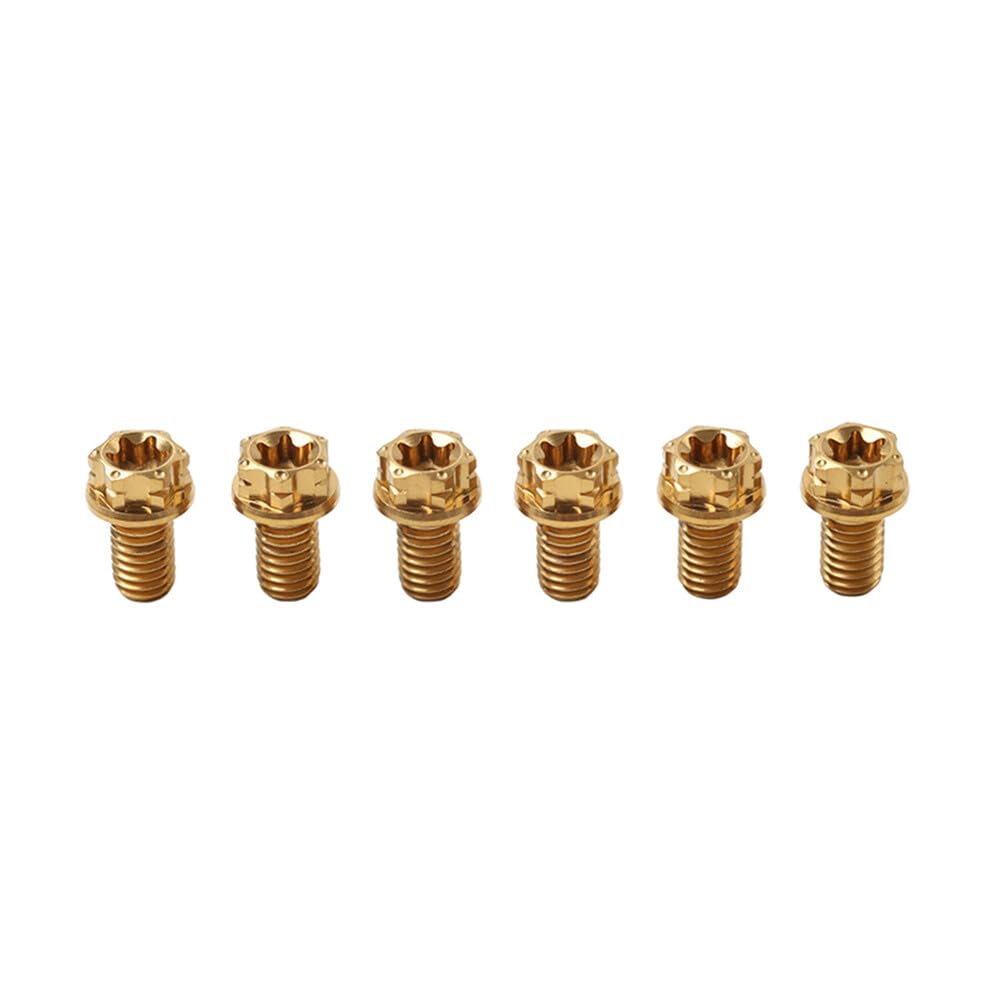 ya 9 10.24 6pcs Bolts Torx Head Flange Screw M8x15mm Gold for Motorcycle Bike