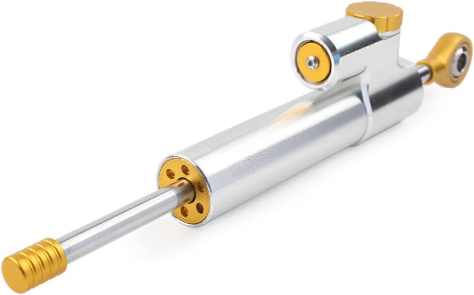 ya 4 8.14 Steering Damper Stabilizer Adjustable Silver Bar CNC Universal For Motorcyc
