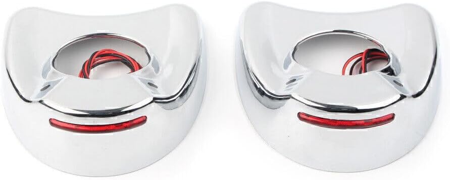 ya 6 8.14 Chrome Fairing Mount Side Mirror LED Cover Shell Fit Harley Electra Glide 96-13