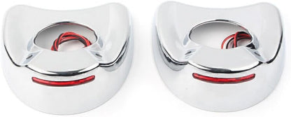 ya 6 8.14 Chrome Fairing Mount Side Mirror LED Cover Shell Fit Harley Electra Glide 96-13