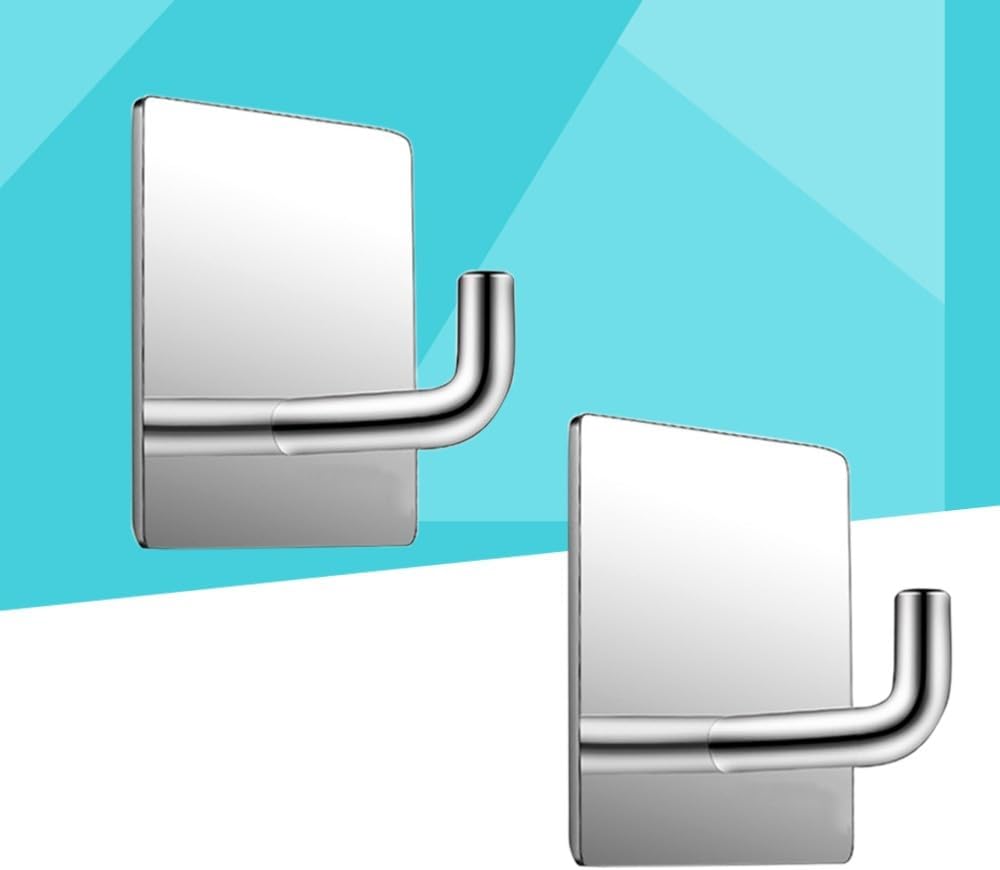 ya 26 10.21 baidi 4 Pcs Stainless Steel Hook Bathroom Hooks Kitchen Towel Strong Stick