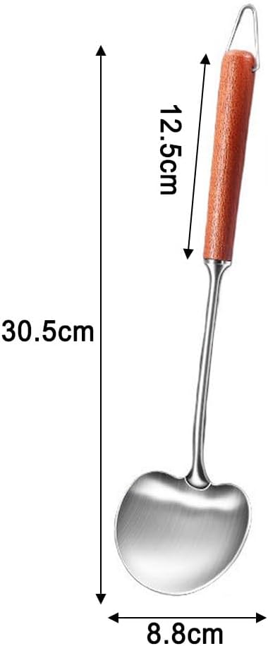 ya 14 9.20 baidi Multiuse Stainless Steel Cooking Spatula with Comfortable Wooden Handle-1