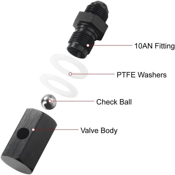 ya 10 9.16 baidi 10AN Male Fuel Cell Tank Rollover Vent Valve Mounted Hose Line Fitting Aluminum