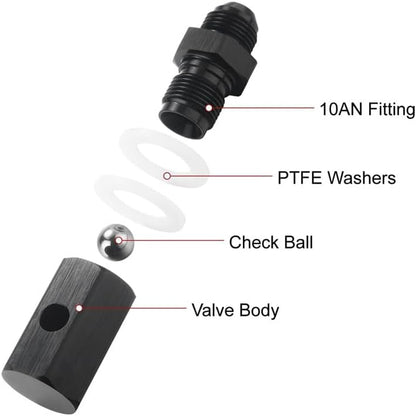 ya 10 9.16 baidi 10AN Male Fuel Cell Tank Rollover Vent Valve Mounted Hose Line Fitting Aluminum