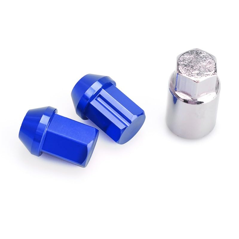 ya 10 9.16 baidi M12x1.25 16Pcs 35mm Close End Lug Nut + 4Pc Anti Theft Wheel Lock Nut Alumi Blue