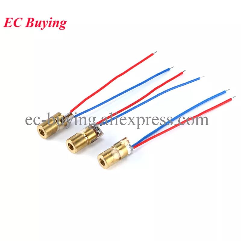 ya 16 10.20 baidi 10-Piece/Set 650nm 6mm DC 3V 5mW Adjustable Laser Diode Module with Red Copper Head