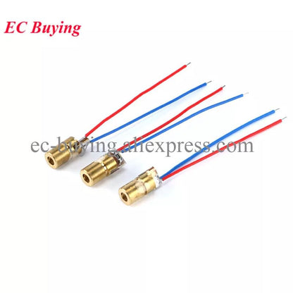 ya 16 10.20 baidi 10-Piece/Set 650nm 6mm DC 3V 5mW Adjustable Laser Diode Module with Red Copper Head