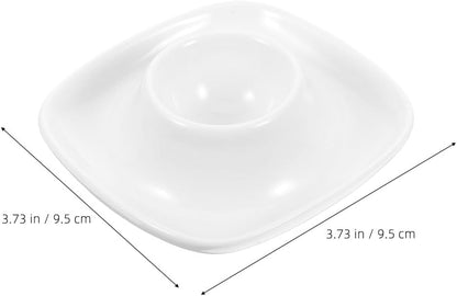 ya 14 9.20 baidi 2 Pcs Egg Tray Egg-shaped Ceramic Cup Home Holder Set Rack Stand-1