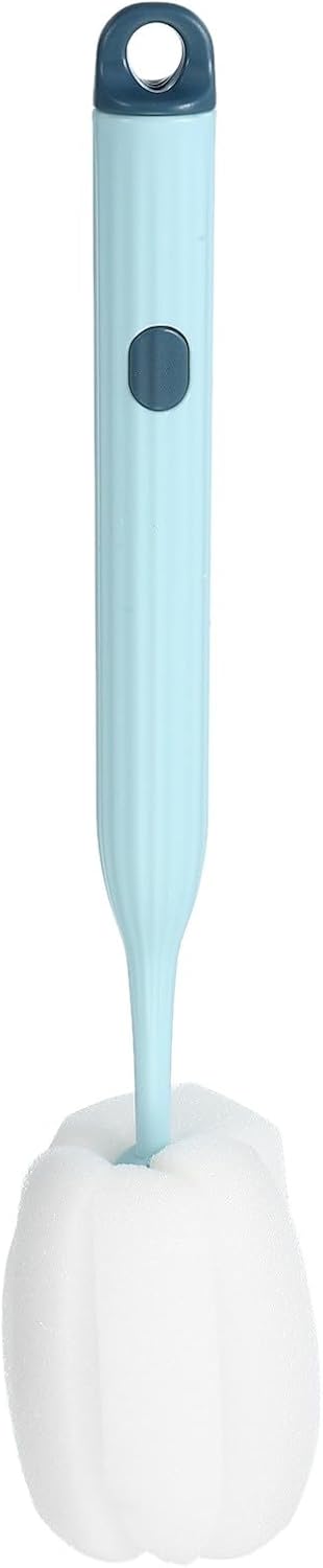 ya 26 10.21 baidi 1 Pcs 10.7 Inch Bottle Cleaner Brush Soft Spon Plastic Handle Light Blue