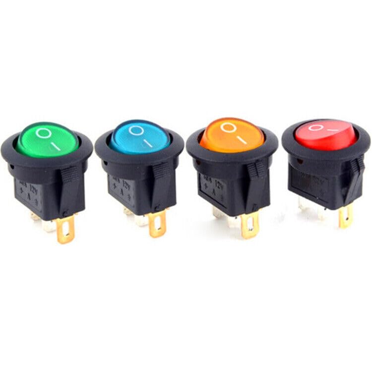 ya 6 8.14 20 Pack LED Dot Light 12V Car Auto Boat Round Rocker Switch SPST Switch 
