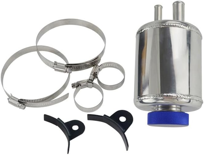 ya 4 8.10 Aluminum Racing Power Steering Fluid Reservoir Tank 90mm Fill Neck Car US Set