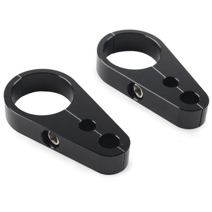 ya 6 8.14 Brake Clutch Cable Wire Clamp Clip Fit Harley 1-1/4 Handlebar Black 2PCS