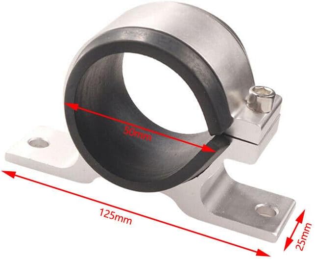 ya 4 8.8.2 50mm Aluminum Inline Fuel Pump or Filter Mounting Bracket Mount Clamp Silver