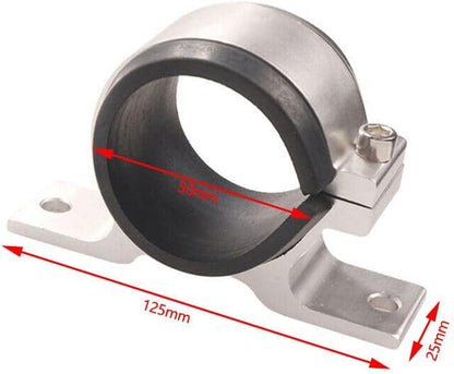 ya 4 8.8.2 50mm Aluminum Inline Fuel Pump or Filter Mounting Bracket Mount Clamp Silver