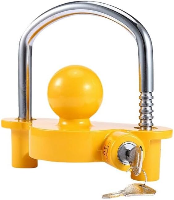 ya 4 8.8.2 1*Universal Trailer Ball Hitch Coupler Lock Ball Tongue Steel 2 2-5/16 Yellow