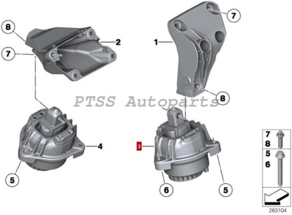 ya 2 8.15 22117935149 Engine Motor Mounts OE for BMW M5 M6 550i 650i 750Li 750i 4.4L