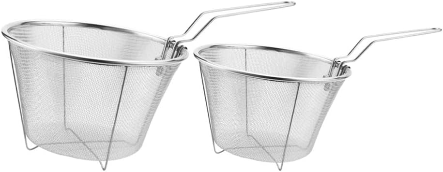 ya 14 9.20 baidi 2 Pcs Chip Pan Fryer Basket Frying Hookup Food Noodle Strainer Tool Useful-1