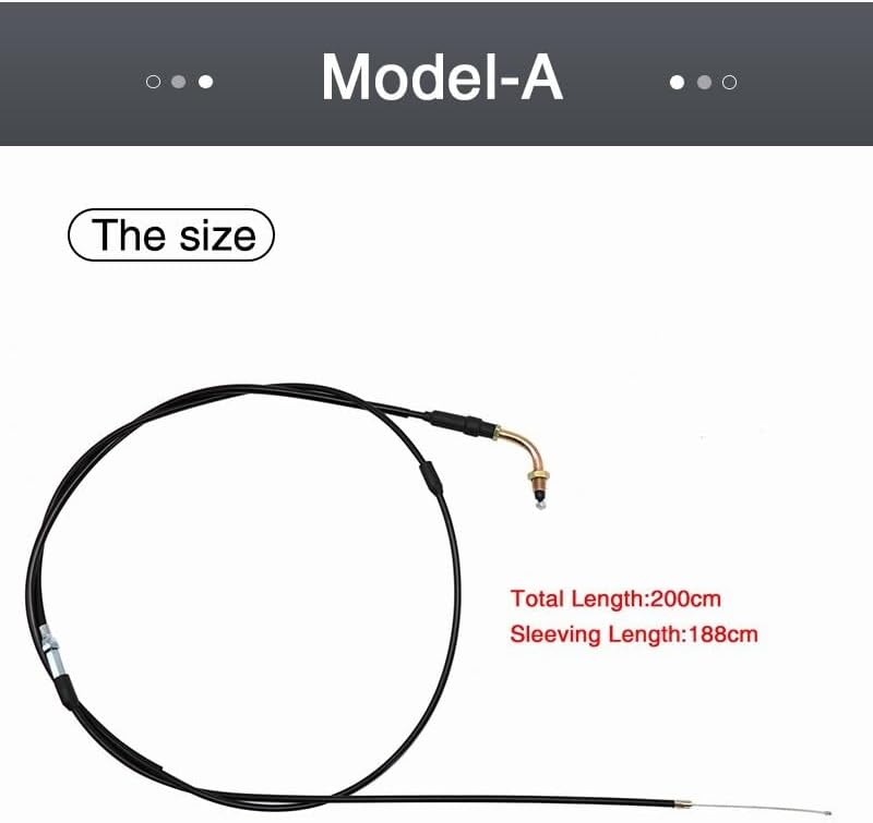 ya 5 8.24 baidi 188mm Motorcycle Throttle Cable Scooter Accelerator Single Elbow GY6 Engine