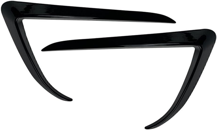 ya 13 9.15 baidi 2X Car Front Fog Light Lamp Eyebrow Cover Trim for Tesla Model X 2015-2020 Black