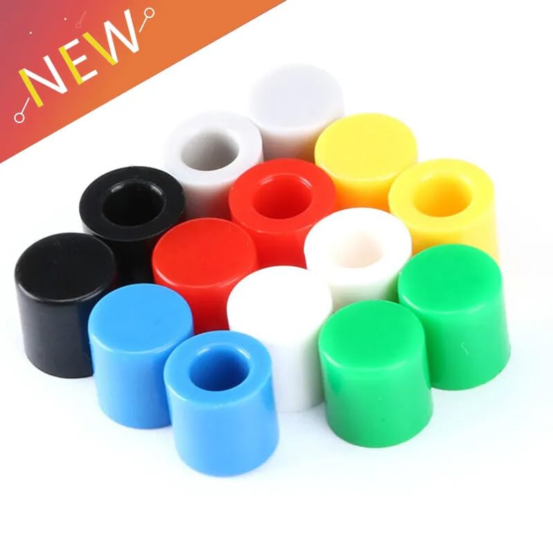 ya 16 10.20 baidi 70-Piece Pack of 7-Color Tactile Button Covers for 6x6mm switches, Arduino Compatible.