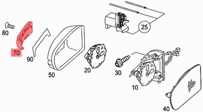 ya 14 9.20 zhengce Left Driver Door Mirror Flashing Light LH Fits 2005-2007 Mercedes W203 C23-1