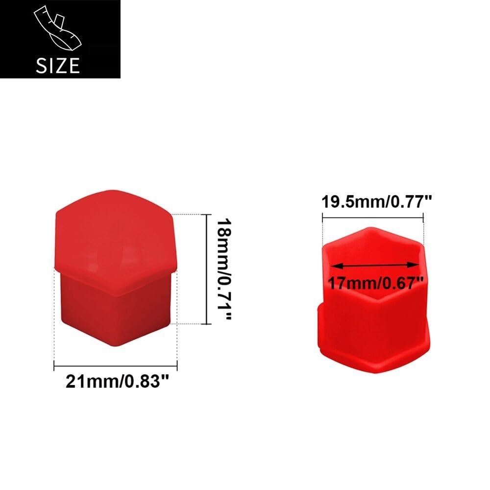 ya 10 9.16 baidi 20PCS Car Wheel Lug Nut Cover 17mm Bolt Protector Hub Screw Caps with Tool