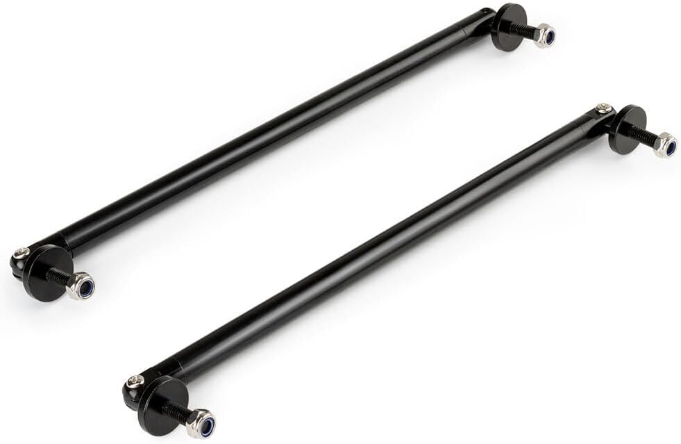 ya 12 10.8 baidi 2pc Adjustable Bumper Lip Splitter Black Spoiler Strut Rod Tie Support Bar Front
