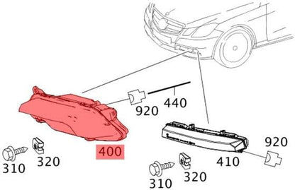 ya 7 8.24 baidi One pair of left and right daytime running lights LED DRL fits 2010-13 for Mercedes W212 E350/550