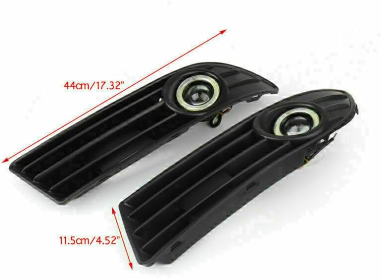 ya 10 9.16 zhengce Left&Right Fog Light Lamp Grille+Wiring Harnessit Set for VW POLO 2005-2009