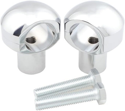 ya 4 8.8.2 Chrome 32mm CNC Handlebar Riser Bar Mount Clamp for Harley Touring Softail Dyna