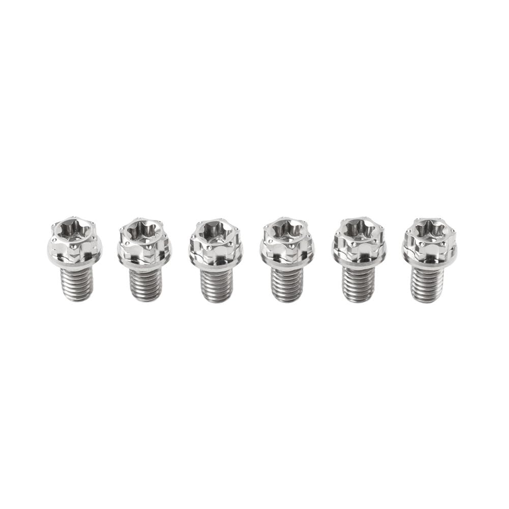 ya 9 10.24 6pcs Bolts Torx Head Flange Screws M6x15mm for Motorcycle Bike Silver