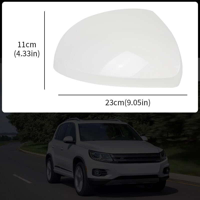 ya 11 9.14 baidiRight Passenger Side Door Wing Mirror Cover Cap White for VW for Tiguan 2010-2016