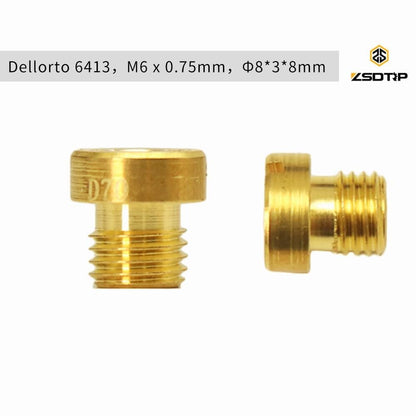 ya 4 8.10 10Pcs Carburetor Main Jets Dellorto 6413 M6x0.75mm 66-155 for FRDA PHBH PHBE