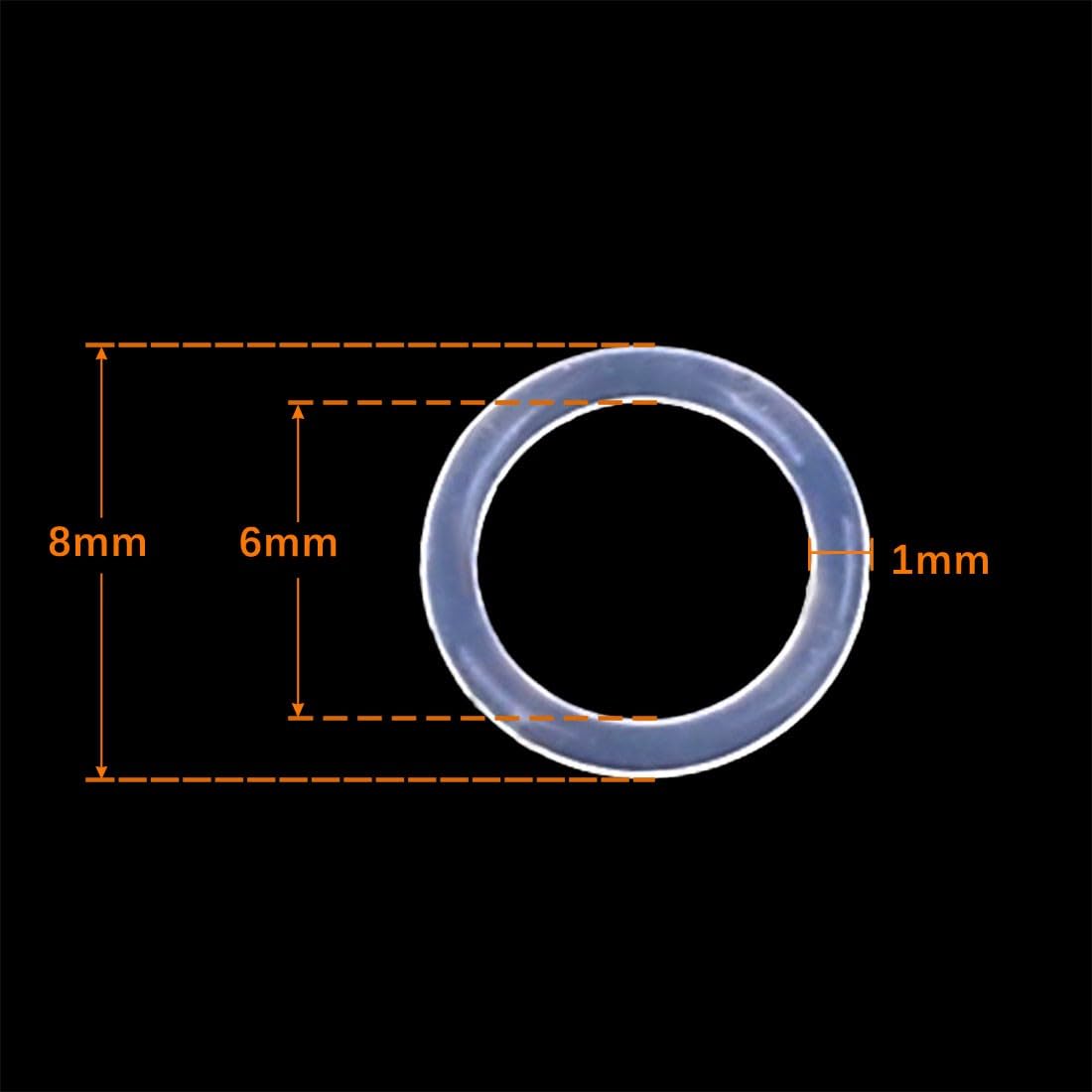 ya 13 9.15 baidi 50X Silicone O-Rings, 8mm OD, 6mm ID, 1mm Width, Seal Gasket White