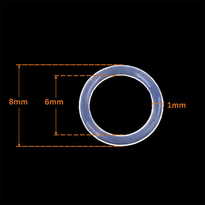 ya 13 9.15 baidi 50X Silicone O-Rings, 8mm OD, 6mm ID, 1mm Width, Seal Gasket White