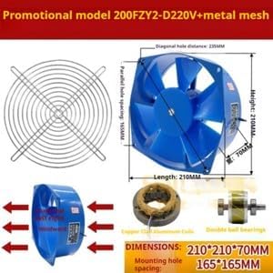 ya 28 10.13 baidi Axial Fan Electricity Welder Cooling Fan Aluminum Case Industry 380V 200FZY7-D-8