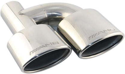 ya 6 8.24 baidi Pair 2.5'' ID Engraved AMG Dual Oval End Tip for Mercedes-benz C-class
