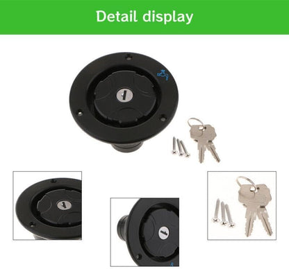 ya 5 8.10 Black universal water tank cap filling neck strap lock and key suitable for RV cars