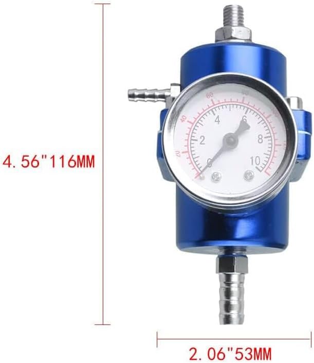 ya 11 9.14 baidiUniversal Adjustable Fuel Pressure Regulator Kit Aluminum Fuel Regulator Blue -