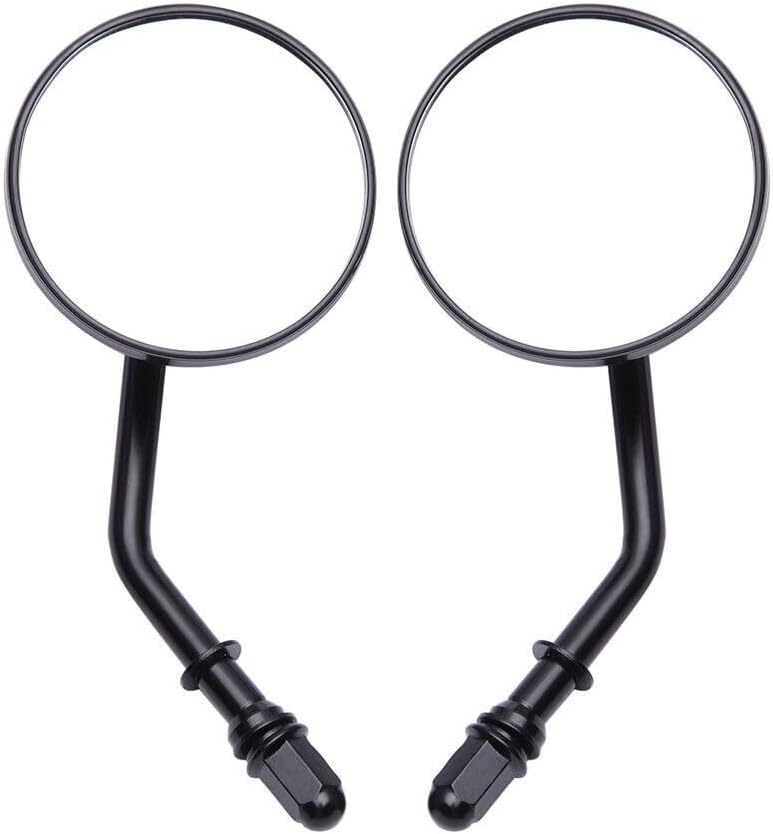 ya 2 8.15 2PCS Motorcycle Black Round Side Rear View Mirrors Rearview for 8mm Threaded