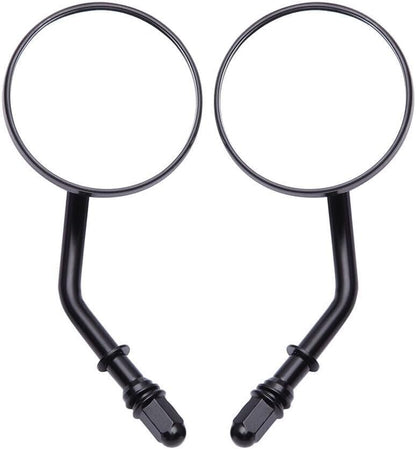 ya 2 8.15 2PCS Motorcycle Black Round Side Rear View Mirrors Rearview for 8mm Threaded