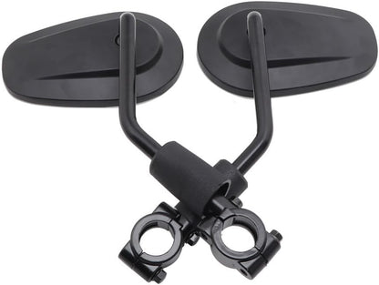 ya 2 8.15 Black 25mm Handlebar Mount Clamp Aluminium Oval Rearview Side Mirrors for Harley