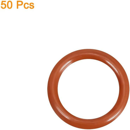 ya 4 8.8.2 Silicone O-Ring 15mmx11mmx2mm VMQ Seal Rings Sealing Gasket Red 50Pc