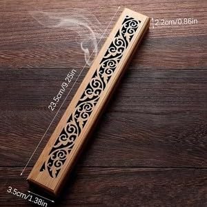 ya 14 9.20 baidi 1pc Natural Bamboo Incense Burner With Laying Plate - Aromatherapy Wooden Box-wq-1