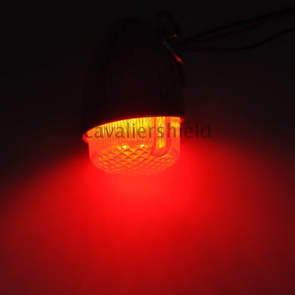 ya 23 10.7 baidi Universal Motorcycle Retro Chrome Rear Brake Stop Red Lens Round LED Tail Light