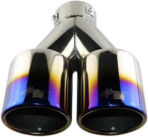 ya 6 8.24 baidi Universal 3'' Inlet 4'' outlet Tips End Dual Muffler Tip Burnt Blue End