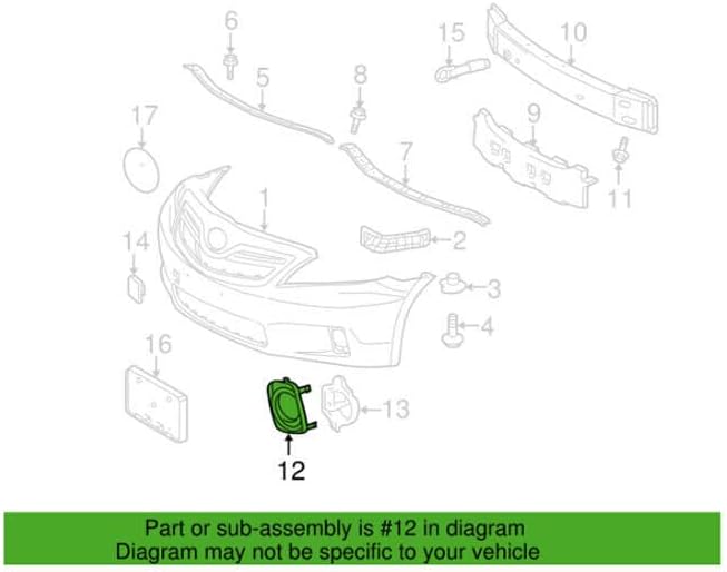 ya 7 8.24 baidi Front Bumper Fog Lamp Light Grille Cover Fit for Toyota for Camry Hybrid 2010-2011