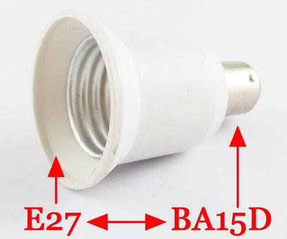 ya 26 10.21 baidi 1x BA15D Male to E26/E27 Female Socket Base LED Halogen Light Bulb Lamp Adapter