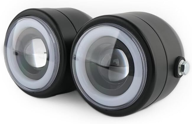 ya 4 8.14 Motorcycle Twin Dual Headlight Double Headlamp For Harley Street Fat Boy Softail