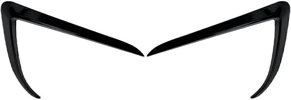 ya 13 9.15 baidi 2X Car Front Fog Light Lamp Eyebrow Cover Trim for Tesla Model X 2015-2020 Black